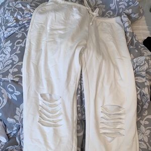 White joggers